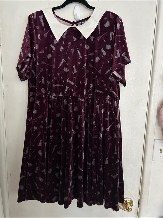 torrid Dresses & Skirts - torrid Plum Velvet Dress with White Peter Pan Collar